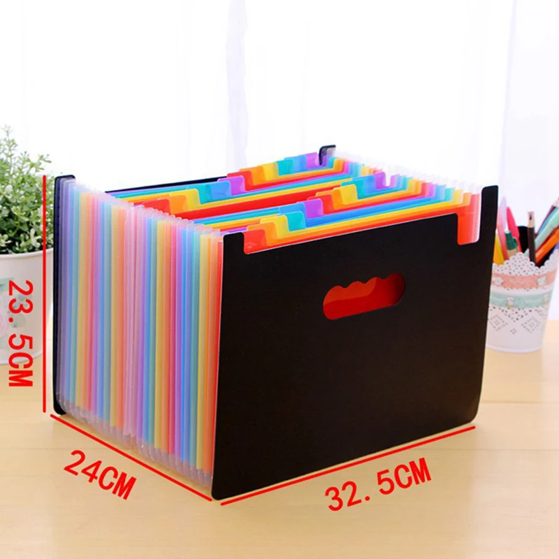 

12/24 Pocket A4 Expanding Document Holder Organizer Portable Office Organ File Folder Classification Storage Bag School Supplies