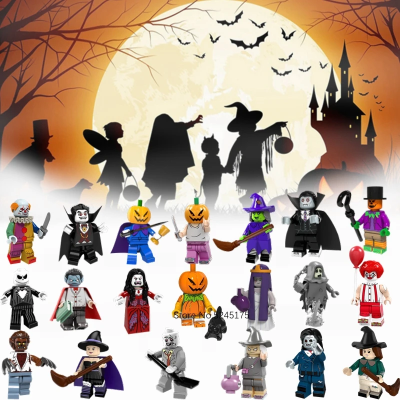 

For Halloween Figures Jack Hockey Guy Hockey Mask Hunter-Black Friday Jason Scream Clown Building Blocks Toys for Children Gifts