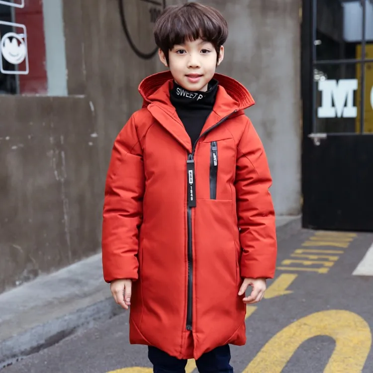 30 градусов детская одежда Одежда для мальчиков теплая зимняя хлопковая куртка с капюшоном, пальто водонепроницаемая утепленная верхняя одежда детская парка