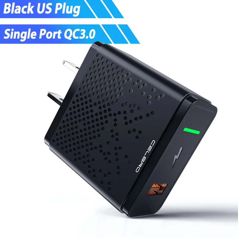 18 Вт USB зарядное устройство Быстрая быстрая зарядка 4,0 USB зарядное устройство для Redmi Note 8 Xiaomi mi9 pro QC3.0 настенное зарядное устройство для мобильного телефона power Bank - Тип штекера: US Charger Black