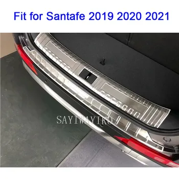 

stainless steel trunk plate rear door protect sills plate Fit Hyundai Santafe Santa fe 2019 2020 car styling Car Accessory