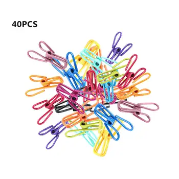 

40pcs Metal Multipurpose Clothes Pegs Hanging Pins Clips Household Clamps Socks Underwear Drying Rack Holder Homeware