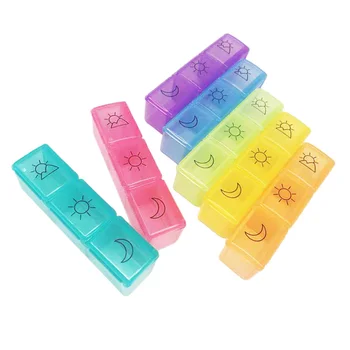 

Multicolor Pill Box Pill Box Medicine Box For 7 Days, 3 Compartments Morning Noon Evening Pill Box