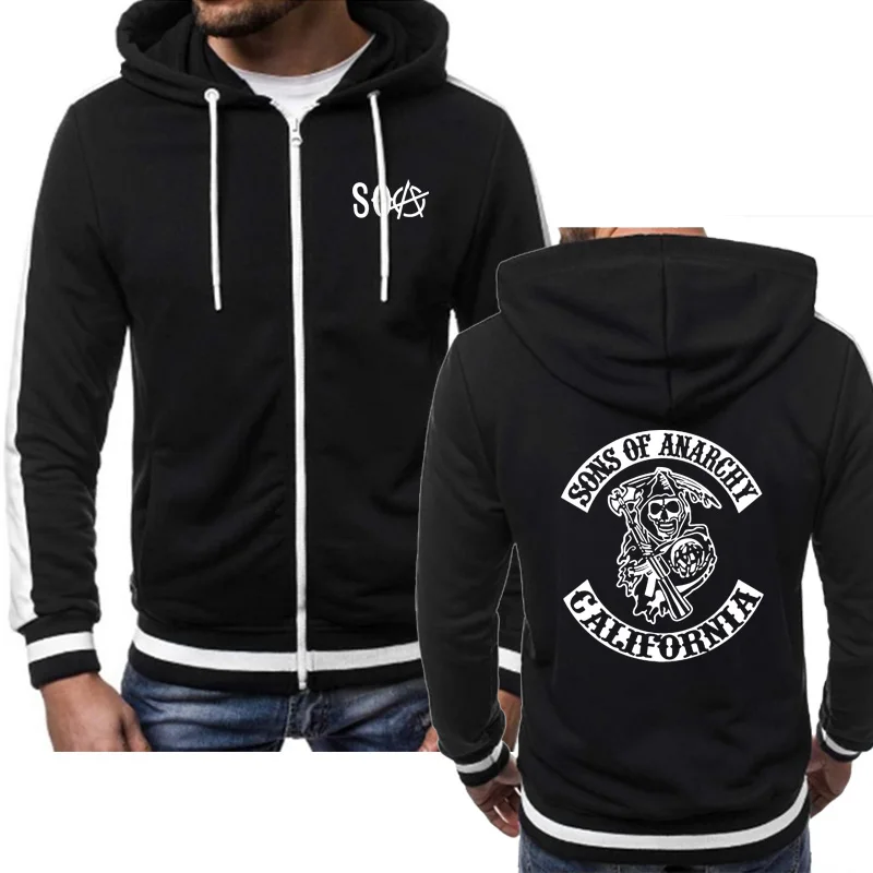 

Hoodies Men SOA Sons of anarchy the child Sweatshirt SAMCRO Streetwear Zipper Jacket Men Fleece Sportswear Male Hoody