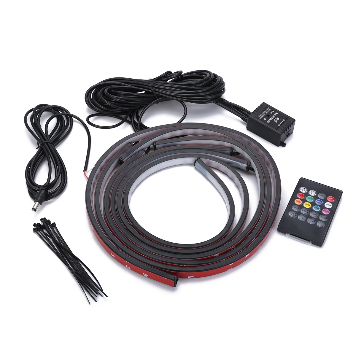12V 5050 супер яркий автомобильный RGB Светодиодные ленты лента Музыка/ИК Управление Авто декоративная трубка Underglow неон под днище кузова светильник Системы комплект