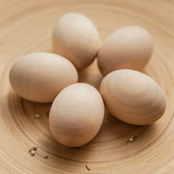 Huevos de simulación de madera Natural para niños, juguete educativo para edades tempranas, Manual, grafiti, ejercicio, bricolaje, creativo