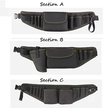 

Multifunctional Tool Bag Waterproof Canvas Electrician Tool Bag Belt Bag Electrician Maintenance Storage Bag 7 Holes 1 Bag