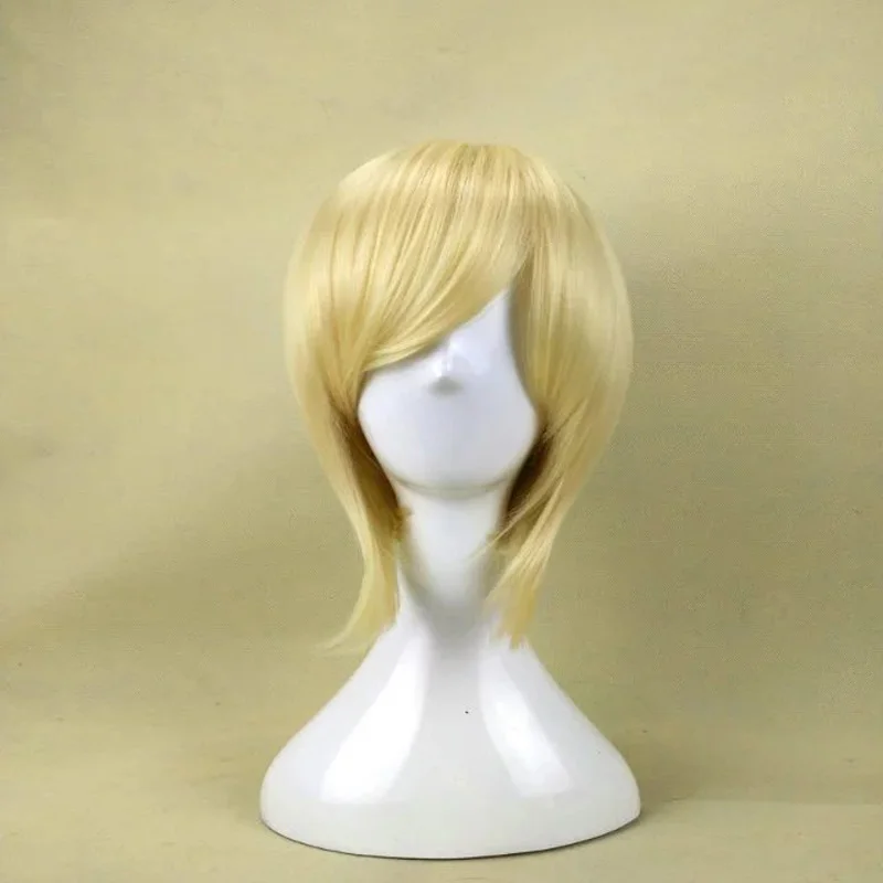HAIRJOY синтетические волосы Короткий прямой парик для косплея Фиолетовый Синий блонд зеленый коричневый 6 цветов - Цвет: blonde