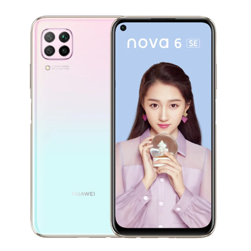 huawei Nova 6 SE, 8 ГБ, 128 ГБ, Kirin 810, четыре ядра, 6,4 дюймов, FHD, 2310x1080 P, полный экран, 48мп, четырехъядерный, камера, 4200 мАч, большая батарея