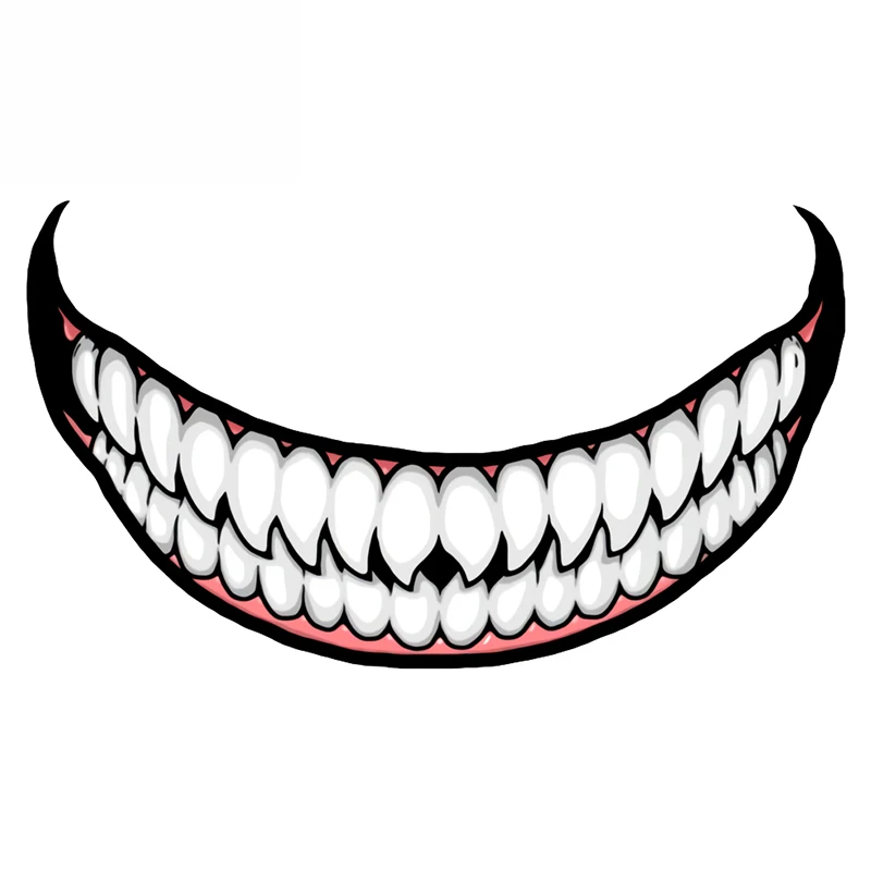 For Scary Devil Tooth Helmet Car Stickers Rv Jdm Motorcycle Decal