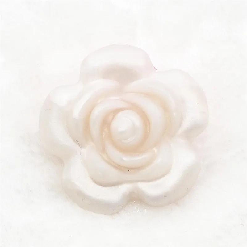 Pearl White Chenkai 5 шт. силикон с цветком розой, бусинами DIY Детский Прорезыватель Соска для купания манекен Жевательная подвеска Ювелирная игрушка шарик - Цвет: Pearl White