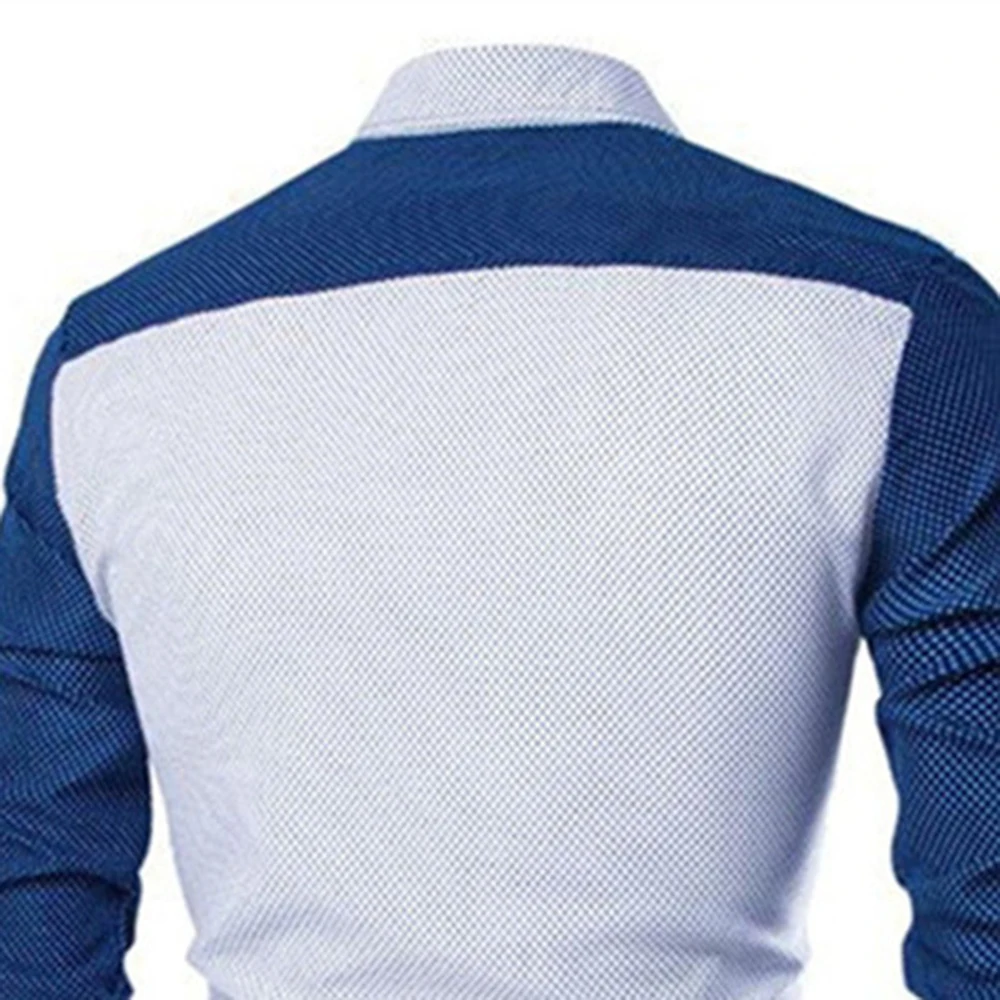 Мужская рубашка в горошек, модные, в стиле пэчворк, вечерние, Blusa, для молодых людей, уличная одежда, Blusa, с длинным рукавом, мужские топы, отложной воротник, осень