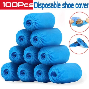

100 Pcs Dustproof Boot Covers Non-Woven Disposable Shoe Covers Homes Overshoes Non-Woven Fabric Overshoes For Women Men