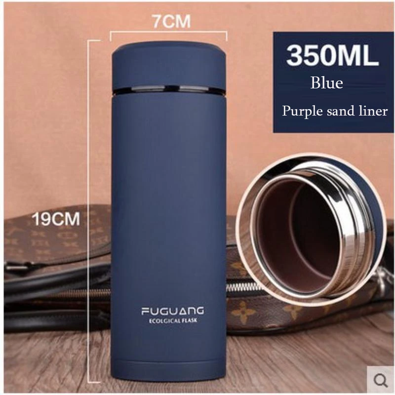 Rich purple sand inner bile insulation cup men and women eco-foam cup with hand tea cup office cup - Цвет: Ink blue