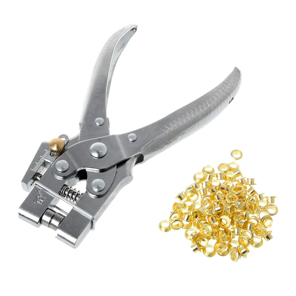 

100pcs Eyelets Garment + Installation Tool Leverage Pliers Metal Stomatal Rive Button Mold Color Paint Eyelets Tools Grommets