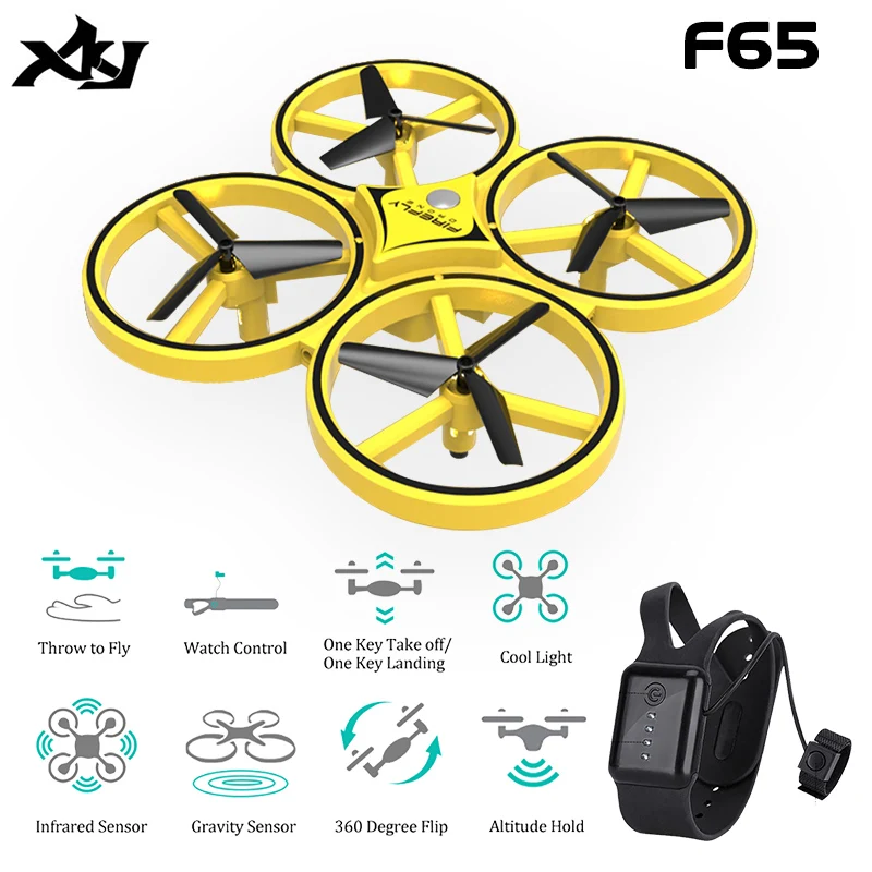 XKJ F65 Новый RC Мини индукционный Дрон умные часы дистанционное управление жестами