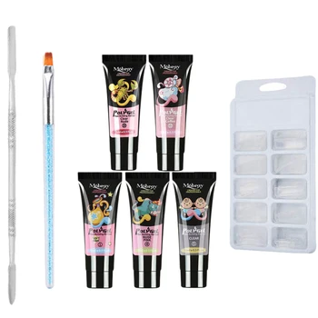

Mobray 8PCS/Set Poly Gel Nail Art Fast-Drying Poly Gel Nail-Dressing Tool Multicolor Extended Gel 15Ml Suit Nail Tools