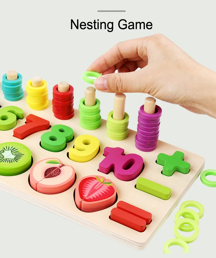 DOLLRYGA juguetes детская обучающая деревянная игрушка цветная форма цифровая доска для фруктов детский сад раннее обучающая игрушка для детей