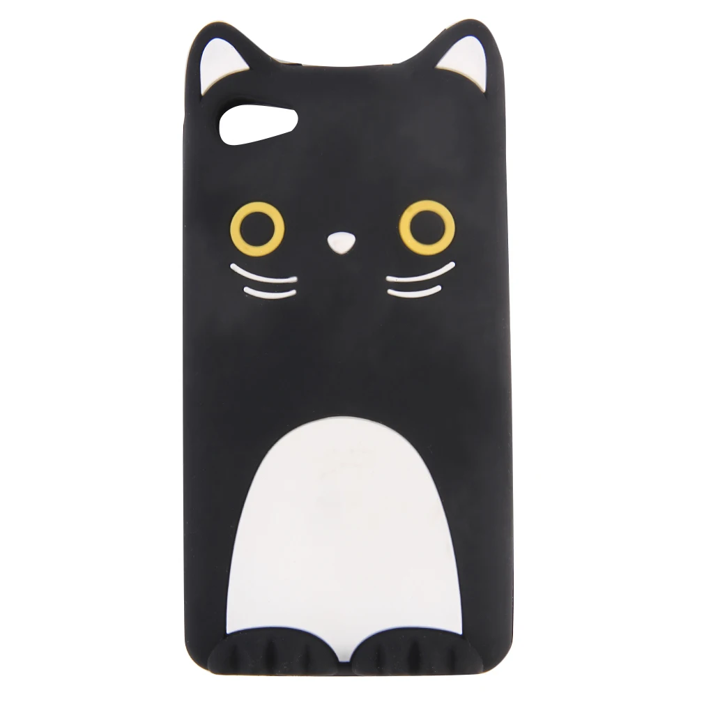 3D Коко Кот с ушами милый мягкий силиконовый чехол для iPhone 4/4S |