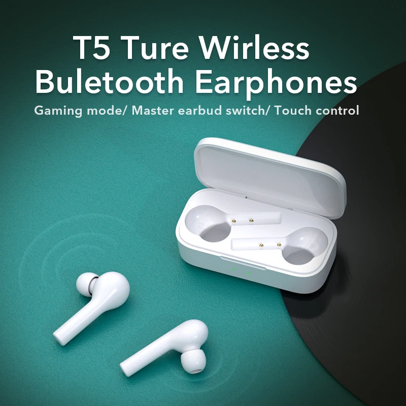 Photo Product QCY T5 Bluetooth 5.0 Wireless Earphones Sport Running Headphones Touch Control & Comfortable Wearing With Dual Mic