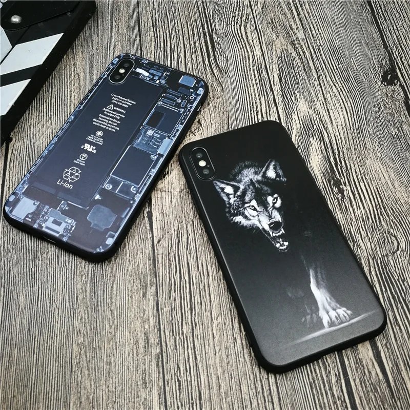 

Circuit Board Case Soft For Iphone 11 PRO X Xs Max Xr 8 7 6 6s Plus Matte Silicone Phone Cover Fashion Wolf Coque Cute Fundas