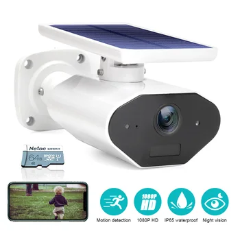 

HD 1080P Solar WiFi IR Bulllet Security IP Camera Outdoor IR Night Vision Audio PIR Alarm CCTV Battery Camera with SD Card