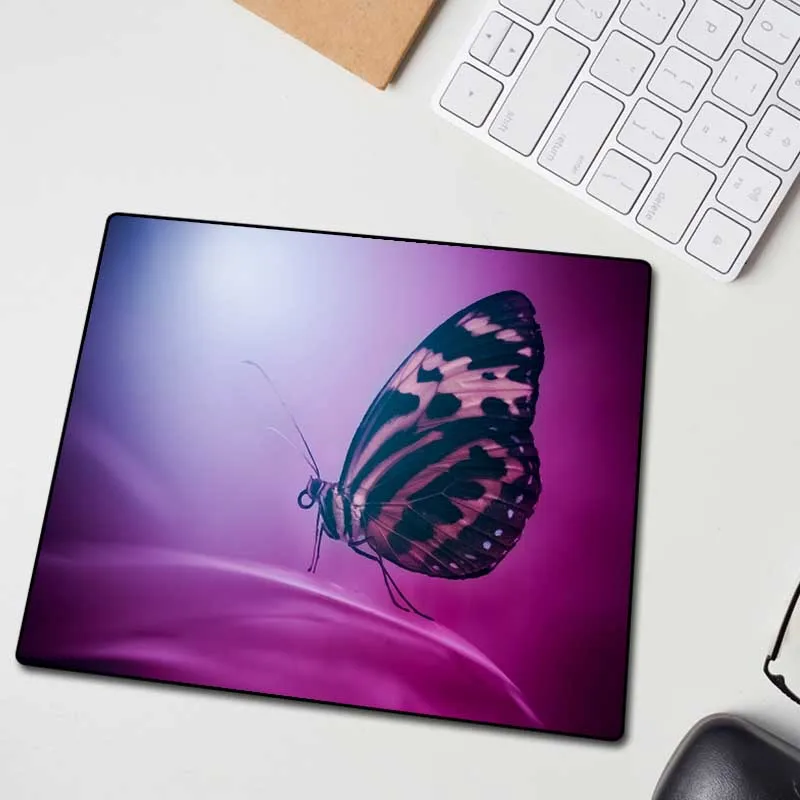 XGZ Large Butterfly Pattern Mouse Pad Lock Edge Animal Custom Home Computer Table Mat Speed Rubber