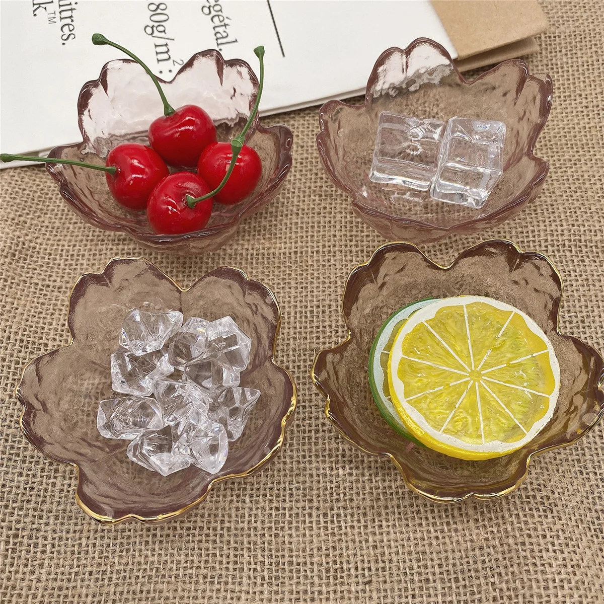 Nordic style floral sauce dish for yogurt, fruit, and dessert salad.