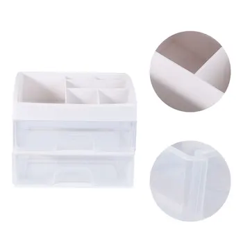 

Plastic Cosmetic Drawer Transparent Makeup Container Desktop Sundry Storage Case Jewelry Box for Storage White (Size Small 1 Lay
