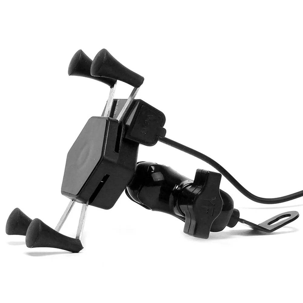 

1pcs Motorcycle phone holder Black Stand Support Electric Bicycle USB Mount