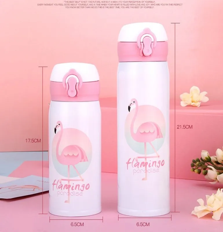 500ml Cartoon Water Bottle Vacuum Flask  Kids  Thermos Vacuum Flask Portable Water Bottle Nice Gift for Friend