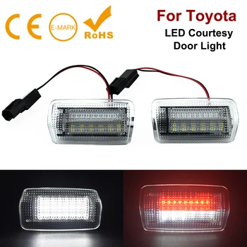 

2x Flash LED Welcome Courtesy Door Dual Color RED WHITE Light Assembly For Toyota Land Cruiser 200 Series 150 Series Prado MK4