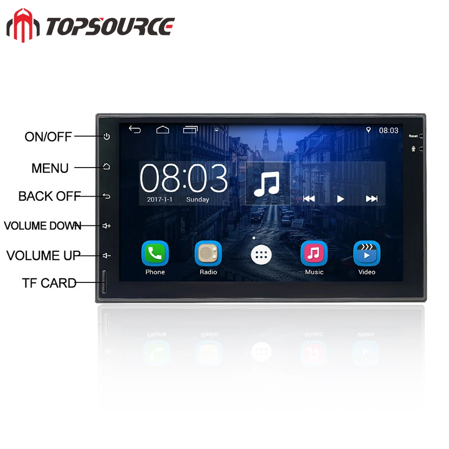Автомагнитола TOPSOURCE 7 дюймов универсальная мультимедийная система на Android с GPS