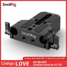 Smallrig universal baixo perfil dslr placa de base da câmera com 15mm haste ferroviário braçadeira como para sony fs7, para sony série a7 1674