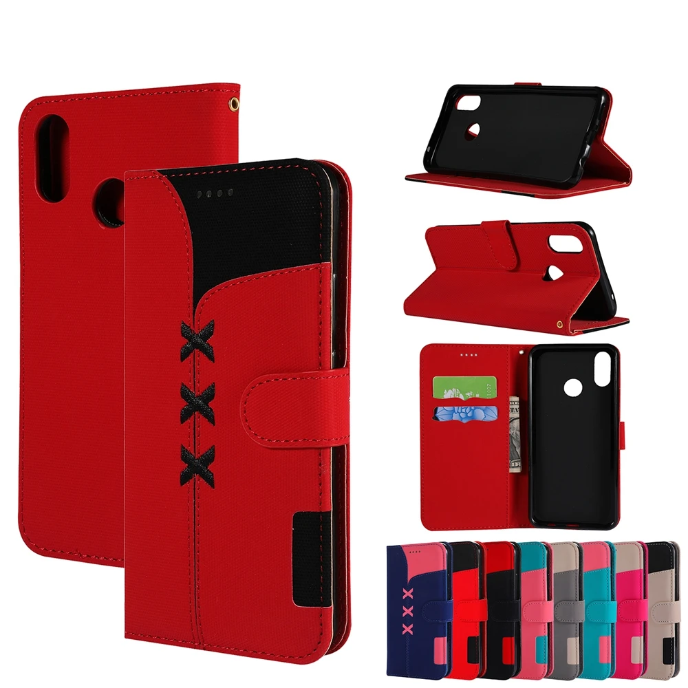 For Xiaomi Redmi Note 7 6 Pro Case PU Leather Cards Holder Folding Stand Stitching Anti-Scratch Shockproof Phone Cover | Мобильные