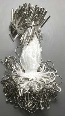Silver with White 1000 наборов Высококачественная веревка для бирки/шнуры с булавками женская одежда/свадебное платье бирка штаны непосредственно использовать белый/черный/золотой - Цвет: Silver with White
