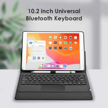 

USB Wireless Bluetooth Keyboard Stand Cover 10.2 inch 78 Keys Bluetooth Backlit Keyboard Leather Case Stand for Apple iPad