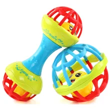 Детская погремушка игрушка пищевая погремушка для прорезывания зубов пластиковая ручная колокольчик интеллект хватающая десны игрушка для прорезывания зубов для детей от 0 до 3 лет