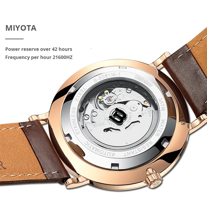 BINGER мужские часы Топ бренд класса люкс Tourbillon механические часы Мужские автоматические Бизнес водонепроницаемые спортивные часы Relogio Masculino