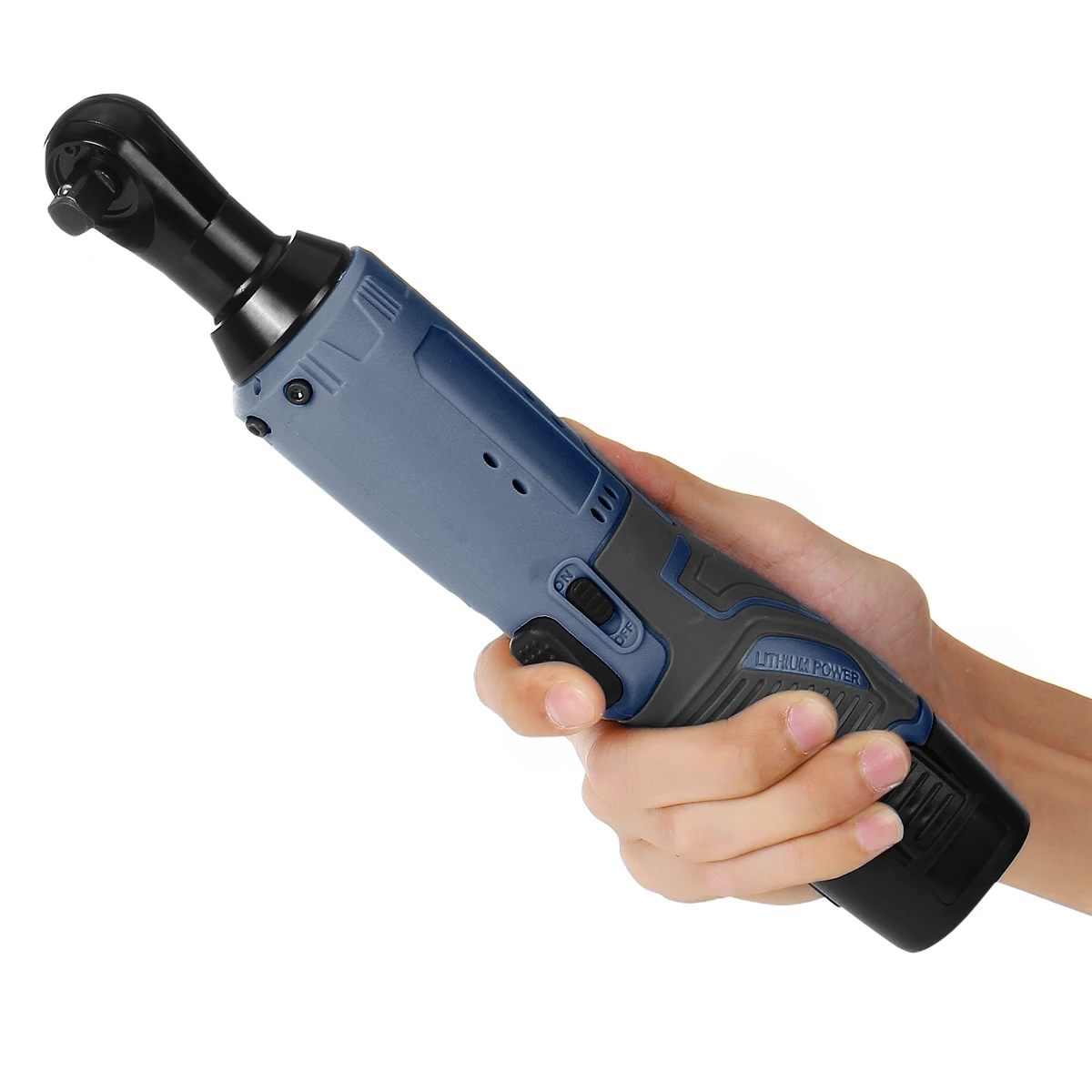  70N.m Cordless Electric Ratchet Wrench 12V 90° 6000mAh Right Angle Electric Wrench Lithium Battery 