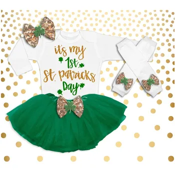 

Kids Baby Girl First Birthday Dress custom newborn Clothes Gold Bow Father's Day outfit set princess onesies Christening Baptism