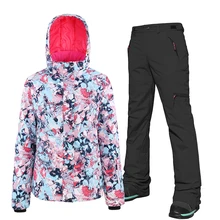 SEARIPE водонепроницаемый лыжный костюм Женская лыжная куртка брюки женские зимние уличные лыжные сноуборд куртка брюки сноуборд наборы