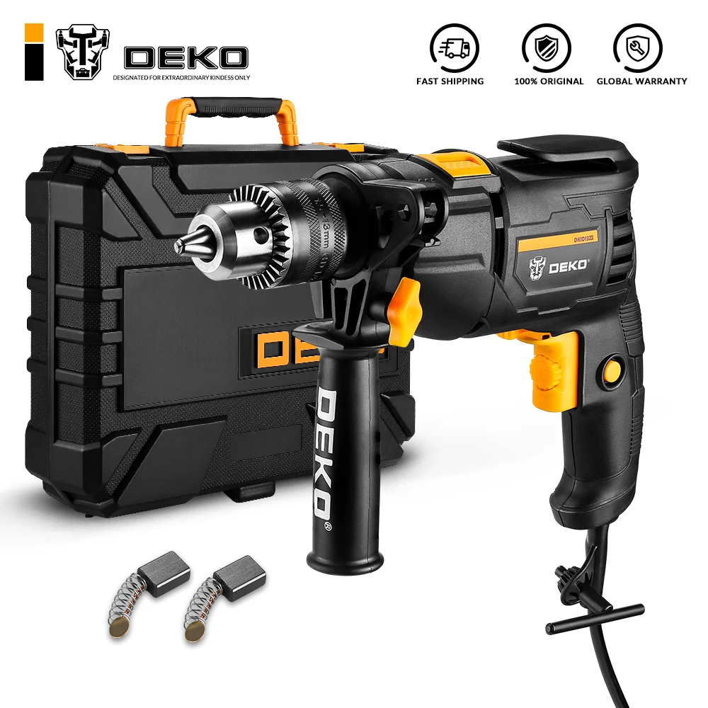 Ударная дрель DEKO DKIDZ 220 В, электрическая роторная перфораторная отвертка, 2 функции, электроинструменты