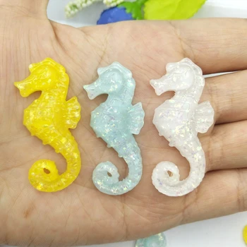 

9Pcs Kawaii resin Seahorse Flat back Resin Cabochons DIY Scrapbooking Hair Bows Clips Embellishment Accessories Resin Craft