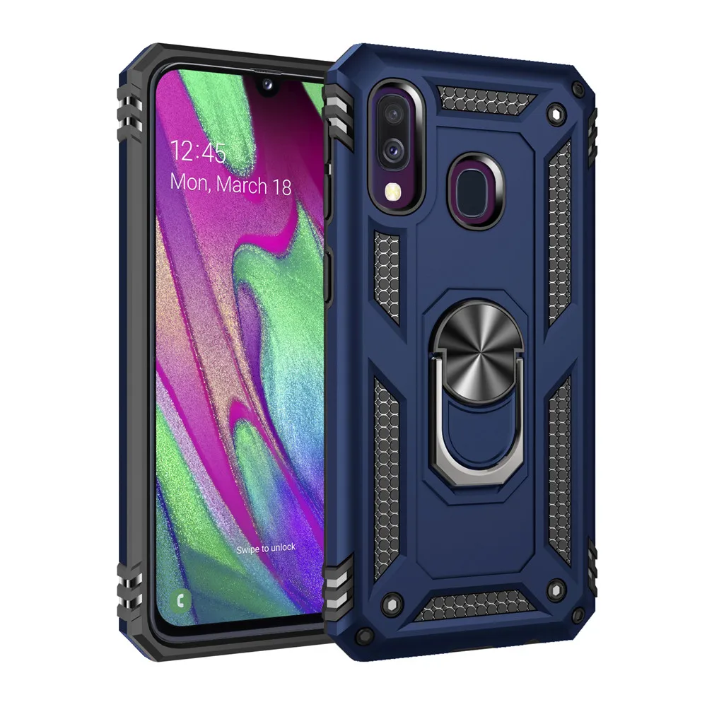 Чехол для samsung galaxy A40 A40S M30 M30S чехол задняя крышка Мягкий силиконовый Автомобильный кронштейн чехол для телефона для samsung A40 A40SM30 M30S - Цвет: Синий