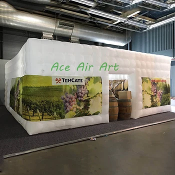 

Wonderful cube canopy inflatable square tent,cubic show tent without rooftop for Wine promotion