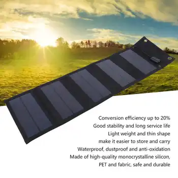 

20W Solar Panel Folding Waterproof Portable Solar Power Charger USB Output 5V 2A for Outdoor Camping Hiking