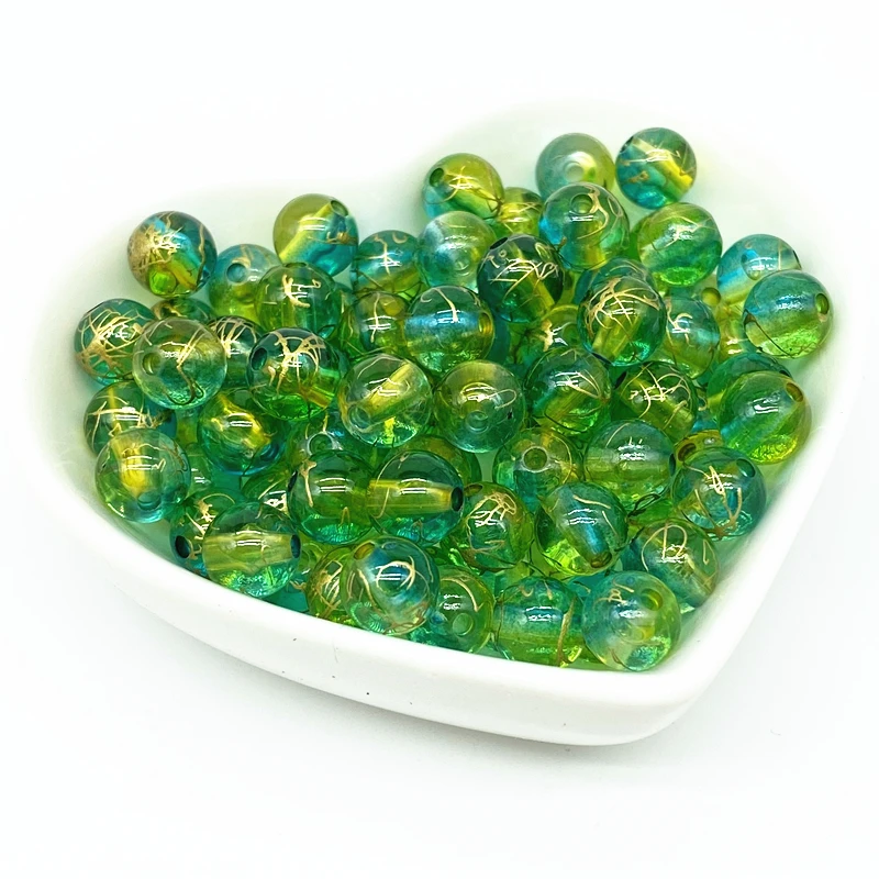 Acrylic Beads Spacer for Jewelry Making Handmade DIY 50pcs 8mm Double Color