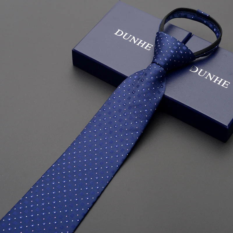 Высокое качество, новинка, дизайнерские, брендовые, модные, деловые, повседневные, 8 см. Галстуки для мужчин, синий, на молнии, галстук, Формальная работа, с подарочной коробкой - Цвет: hy804
