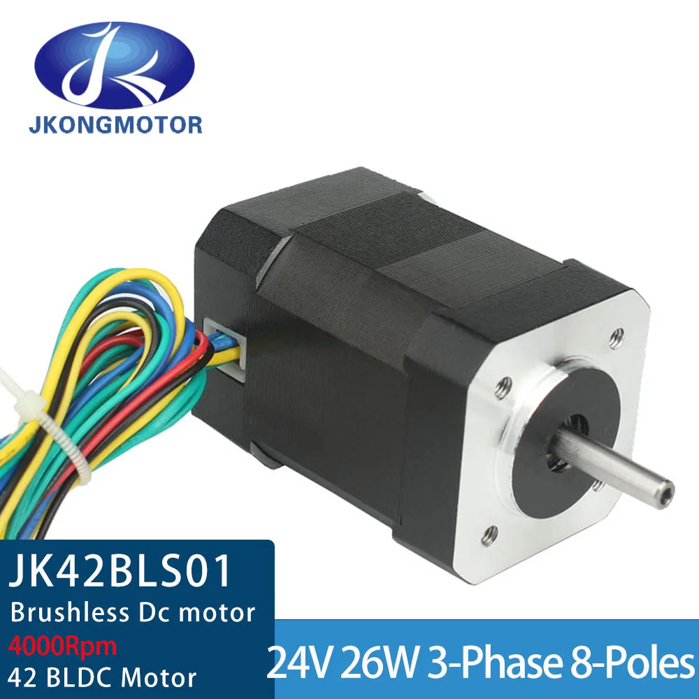 Motor dc sem Escova Jk42bls Motor dc Pequeno de Polos com 41 mm Bldc 24v 1.8a 4000rpm 26w sem Escova com Fases para Faça Você Mesmo do Setor